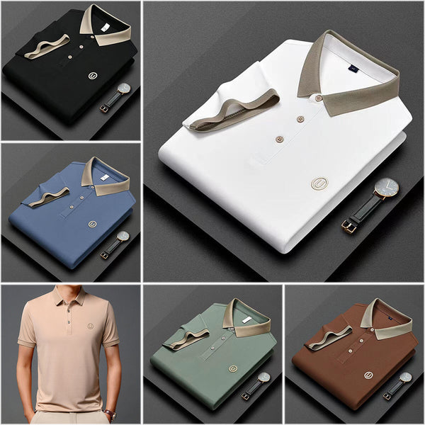 Men's Casual Embroidery Lapel Short Sleeves(50% OFF)