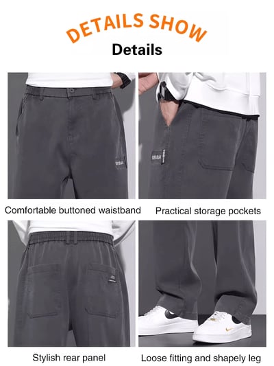 Men's loose, trendy and versatile straight-leg casual pants