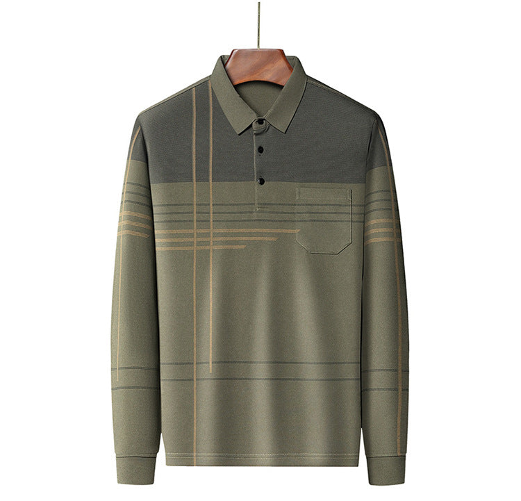 Perfect Gift🎁Men's Long Sleeve Striped Lapel Shirt(50% OFF)