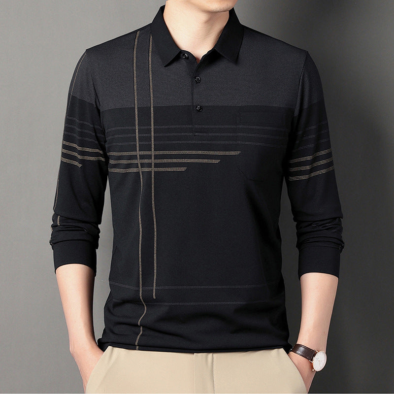 Perfect Gift🎁Men's Long Sleeve Striped Lapel Shirt(50% OFF)