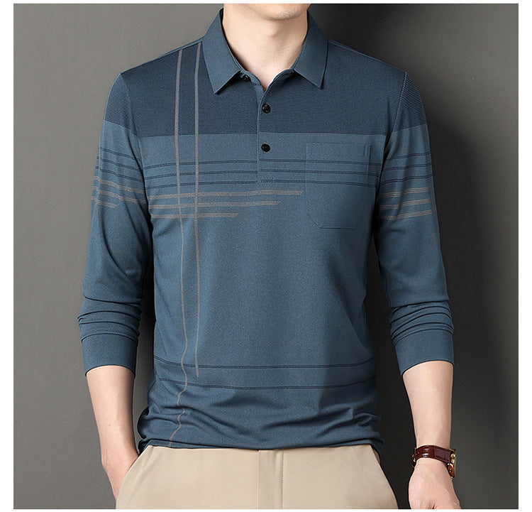 Perfect Gift🎁Men's Long Sleeve Striped Lapel Shirt(50% OFF)