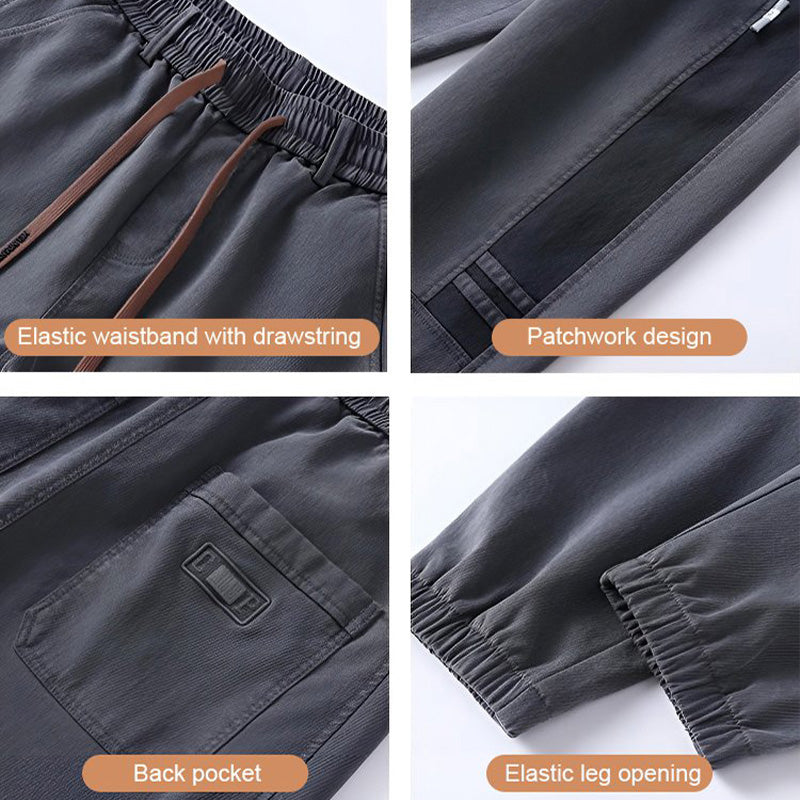 Ideal gift - Men's versatile and comfortable loose-fitting drawstring cargo pants