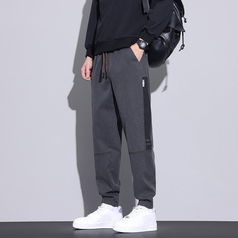 Ideal gift - Men's versatile and comfortable loose-fitting drawstring cargo pants