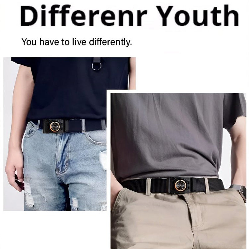 Men's Canvas Nylon Smooth Buckle Alloy Belt