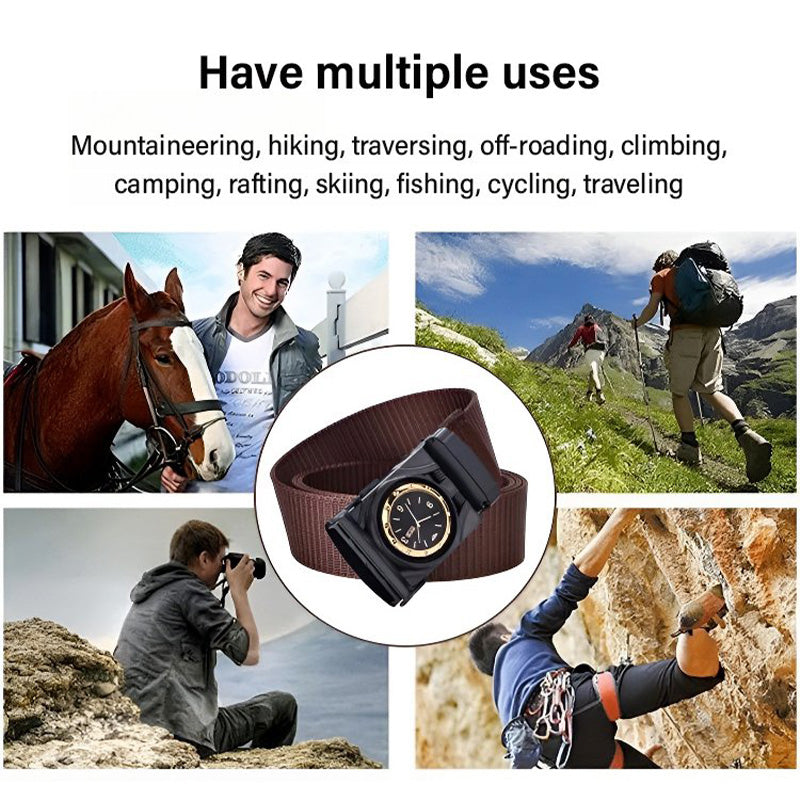 Men's Canvas Nylon Smooth Buckle Alloy Belt