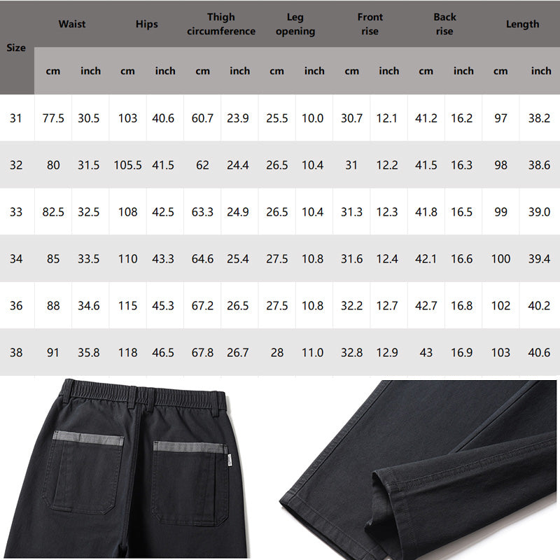 Men's Casual Stretch Straight Leg Pants with Large Pockets(50% OFF)