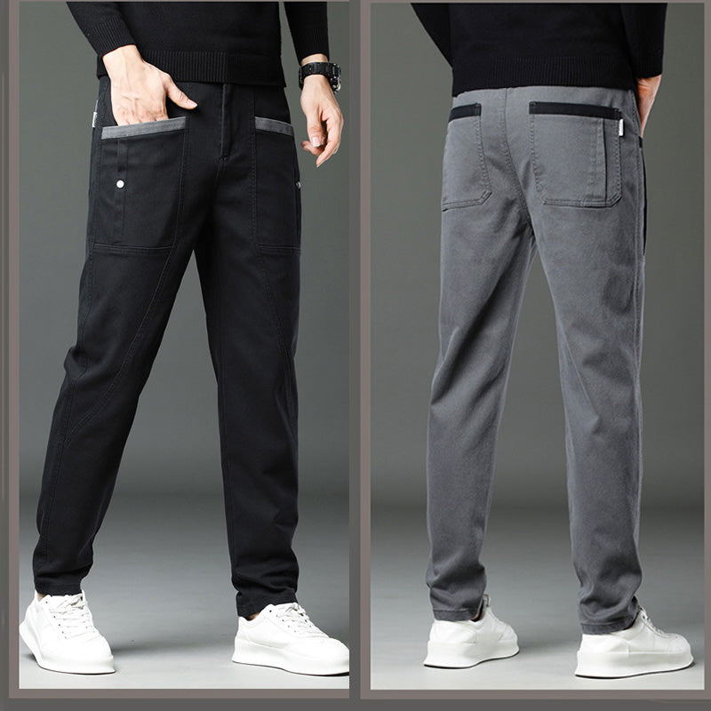 Men's Casual Stretch Straight Leg Pants with Large Pockets(50% OFF)