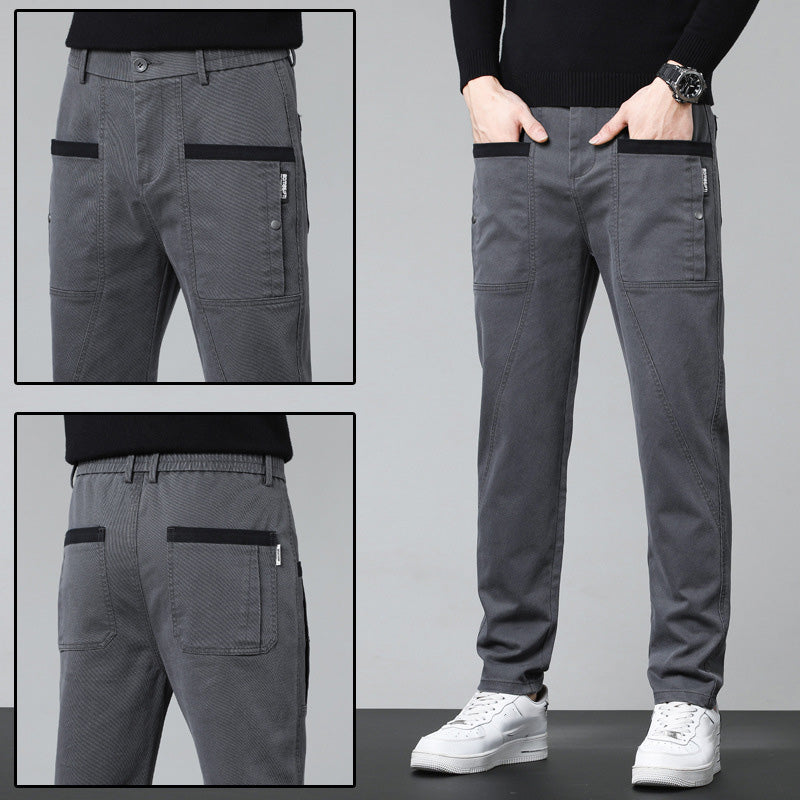 Men's Casual Stretch Straight Leg Pants with Large Pockets(50% OFF)