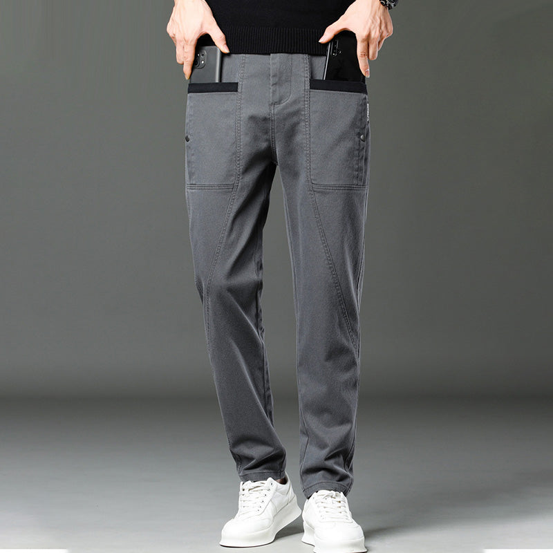Men's Casual Stretch Straight Leg Pants with Large Pockets(50% OFF)