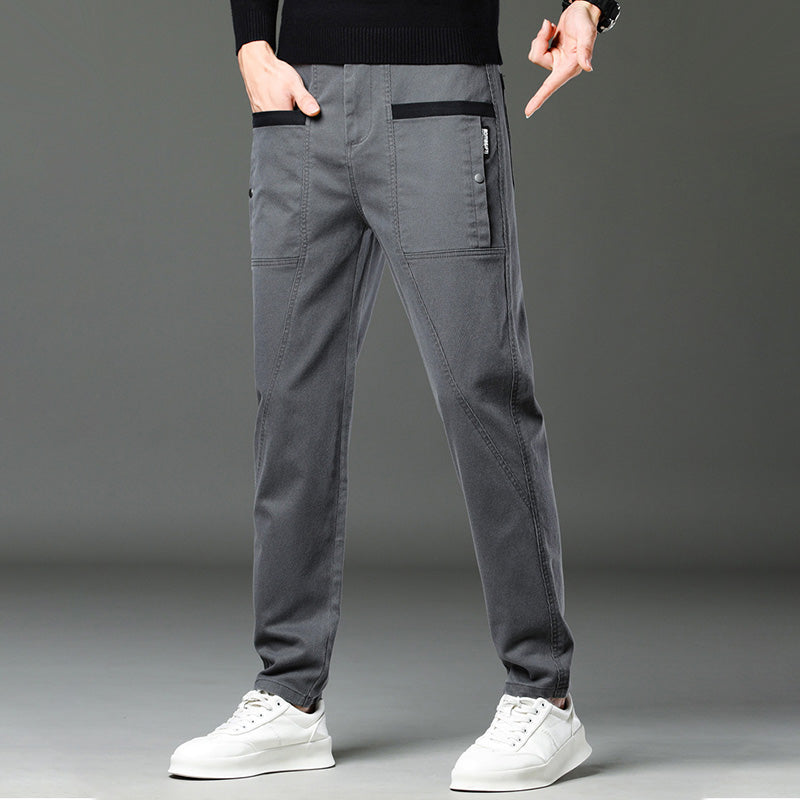 Men's Casual Stretch Straight Leg Pants with Large Pockets(50% OFF)