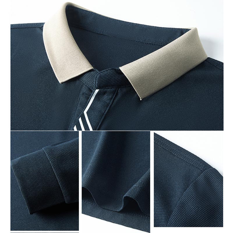 Men's Business Casual Solid Color Lapel Base T-shirt(50% OFF)