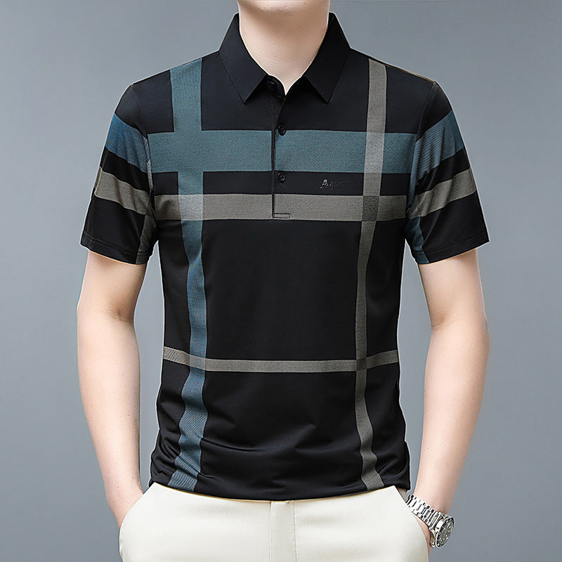 Men's Summer Striped Short Sleeve Lapel Shirt(50% OFF)