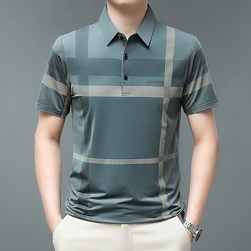 Men's Summer Striped Short Sleeve Lapel Shirt(50% OFF)