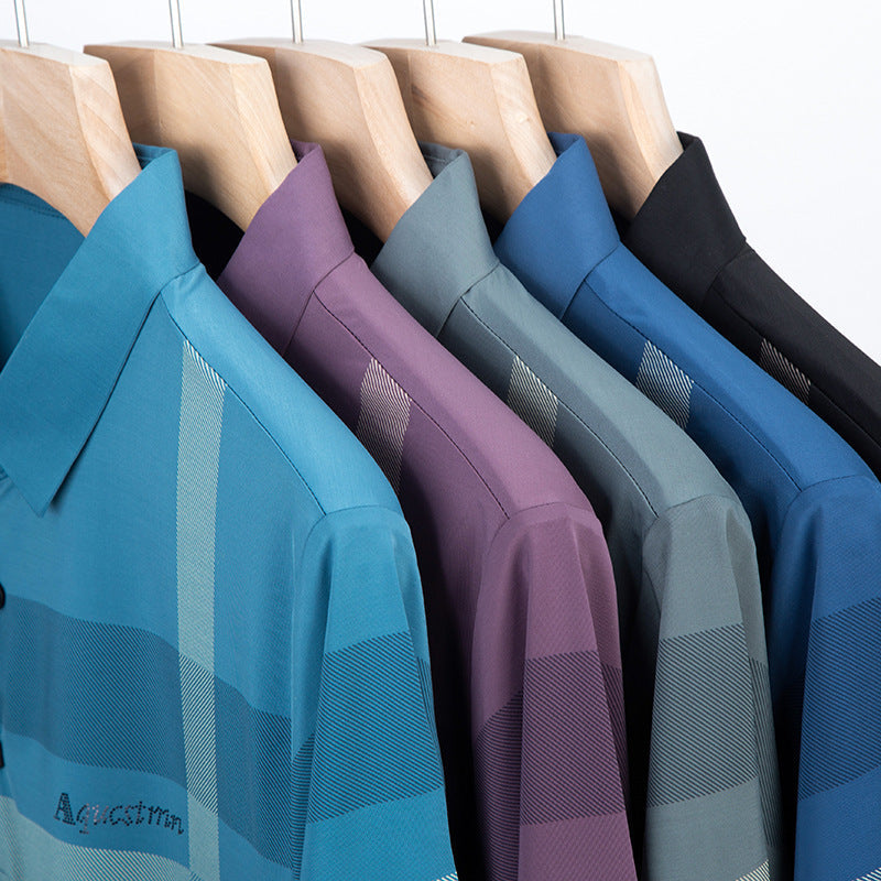 Men's Summer Striped Short Sleeve Lapel Shirt(50% OFF)
