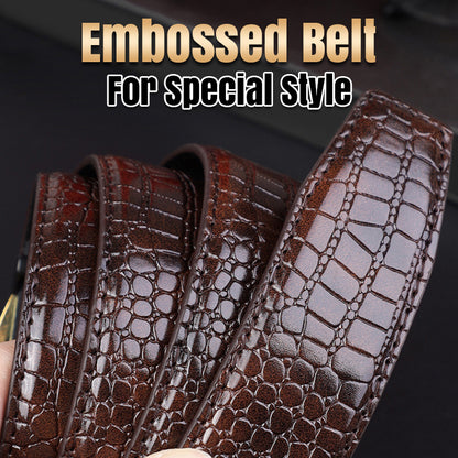 🔥Hot Sale🔥Men's Crocodile-Patterned Automatic Buckle Belt（50% OFF）