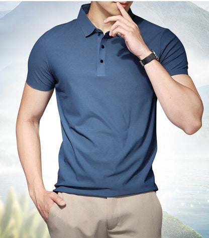 Ice Silk Short-sleeved Men\'s Shirt