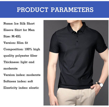 Ice Silk Short-sleeved Men\'s Shirt