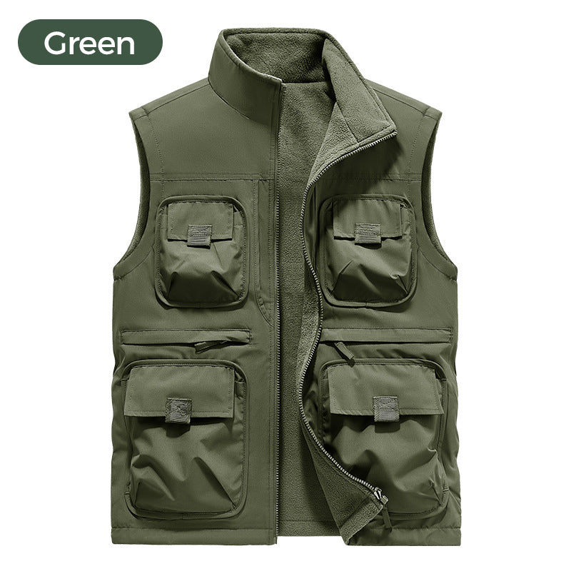 Reversible Multi-Pocket Padded Vest（50% OFF）