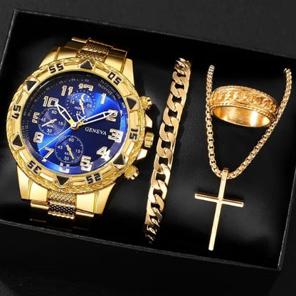 Men's Minimalist Quartz Watch with Date – All-Black Stainless Steel, Roman Dial & Precision Timekeeping! ⌚🖤