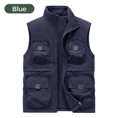 Reversible Multi-Pocket Padded Vest（50% OFF）