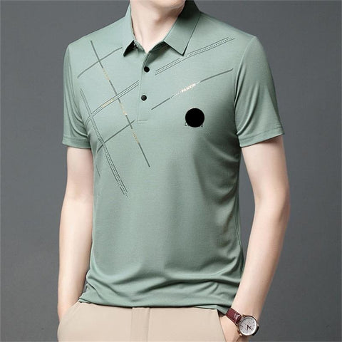 ⏳Time-Limited Special⏰Men's Ice Silk Stretch Shirt – Waterproof, Quick-Dry & Eco-Friendly – Cool Breathable Tech Fabric Shirt 🌿