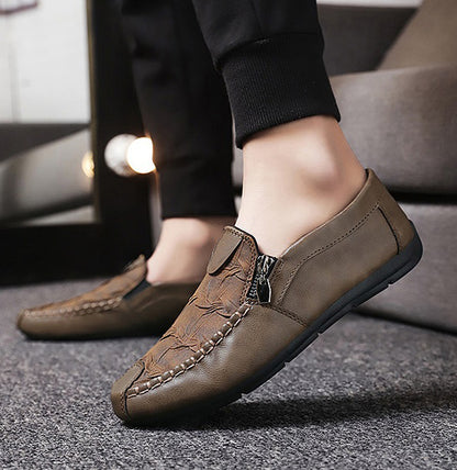 Men's Fashion Soft Printed Leather Shoes
