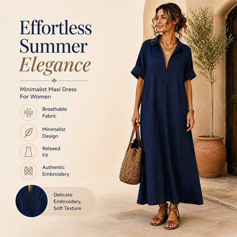 💃 Women's Minimalist Solid Color Maxi Dress – Effortlessly Chic ✨