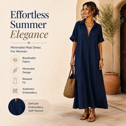 💃 Women's Minimalist Solid Color Maxi Dress – Effortlessly Chic ✨