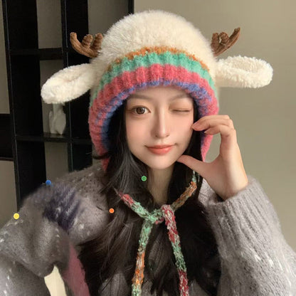 🎄Christmas Gift🦌 Creative Antler Hat & Bag 2-in-1 – Practical and Adorable