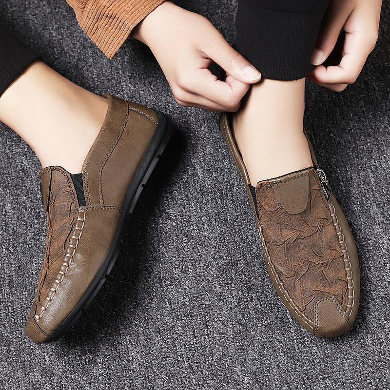 Men's Fashion Soft Printed Leather Shoes
