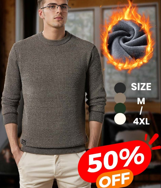 ✨Men's Warm Cozy Lined Crewneck Top - Ideal Gift（50% OFF）