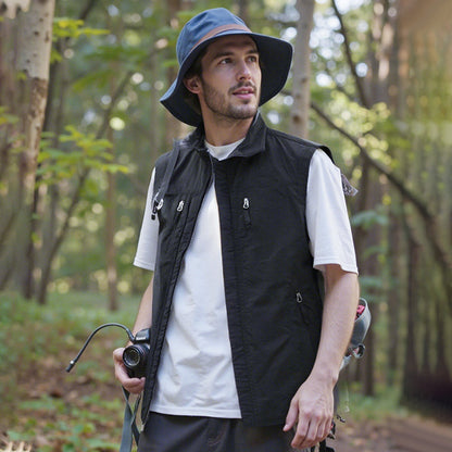 Men's Oversized Sleeveless Vest Jacket With Pockets