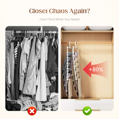 💗Special Offer Now!— Household Multifunctional Telescopic Folding Multi-layer Pants Storage Rack