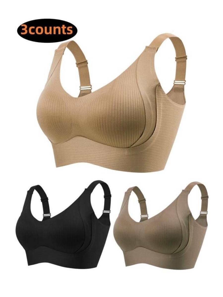🎁2026 HOT SALE!🎁Huge discount 🔥 💕 Subtle Striped Seamless Bra with W-Support – Comfort & Style!
