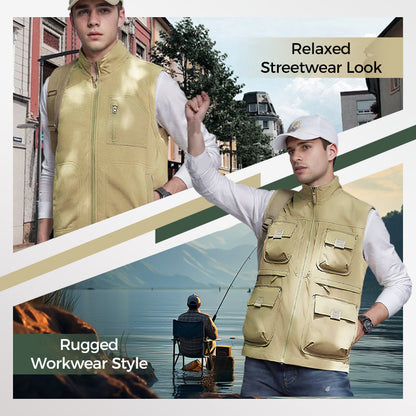 Reversible Multi-Pocket Padded Vest（50% OFF）