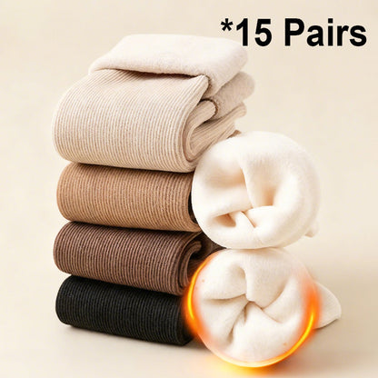 Women's Thickened Warm Solid Color Mid-Calf Socks（50% OFF）