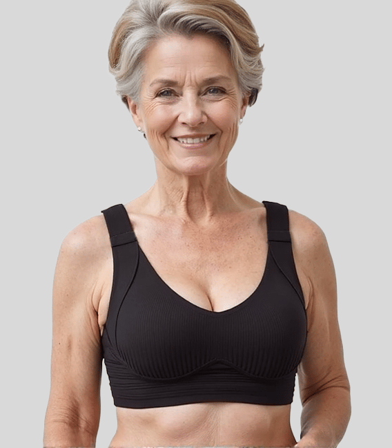 🎁2026 HOT SALE!🎁Huge discount 🔥 💕 Subtle Striped Seamless Bra with W-Support – Comfort & Style!