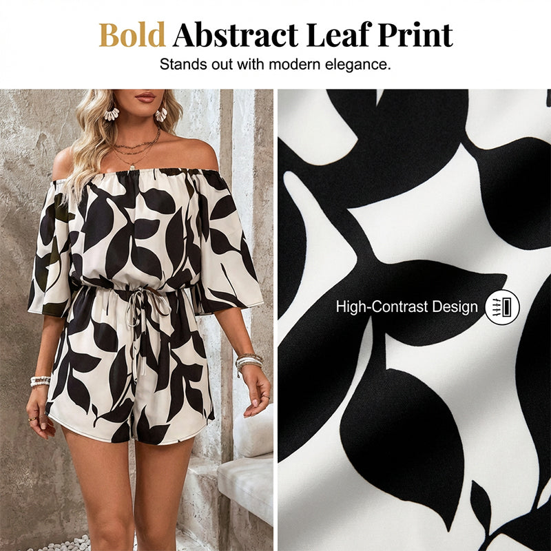 ☀️Women's Off Shoulder Shorts Jumpsuit