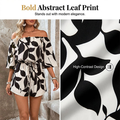☀️Women's Off Shoulder Shorts Jumpsuit