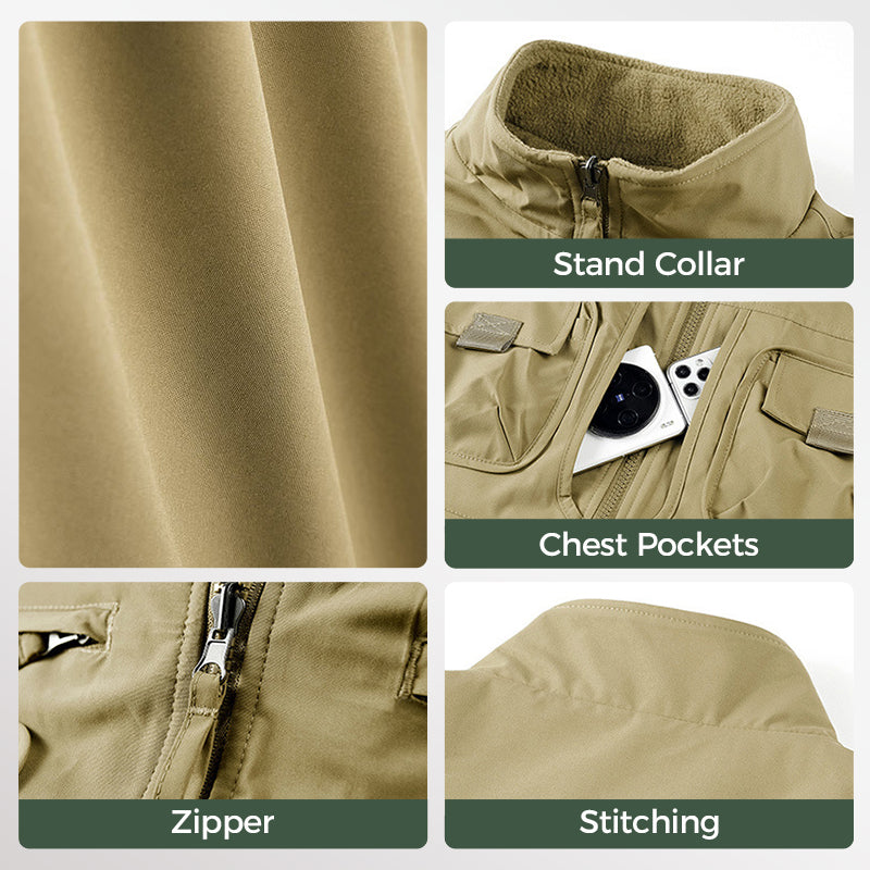 Reversible Multi-Pocket Padded Vest（50% OFF）