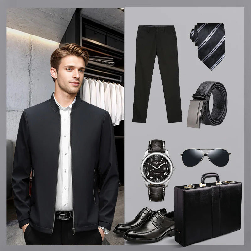 Veste décontractée à collier à collier debout pour hommes （50% de réduction）