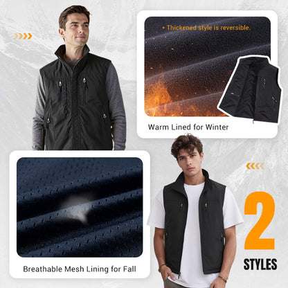Men's Oversized Sleeveless Vest Jacket With Pockets