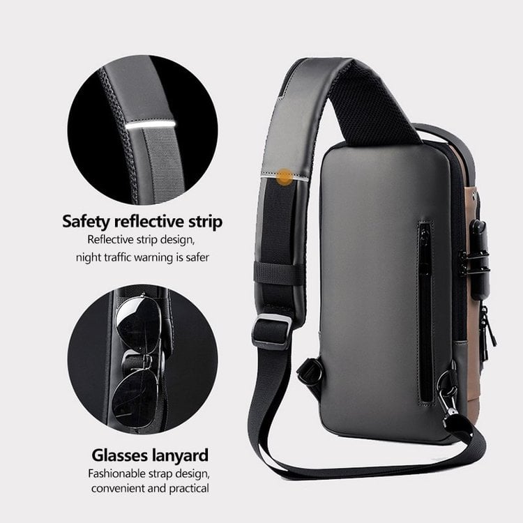 👜USB charging sport sling Anti-theft shoulder bag👜