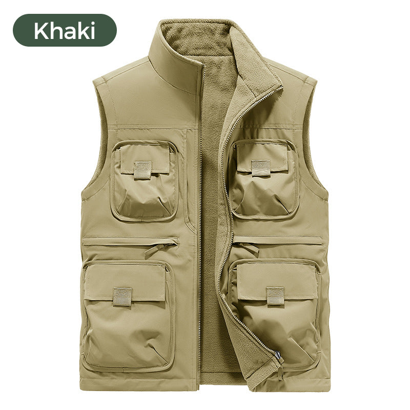 Reversible Multi-Pocket Padded Vest（50% OFF）