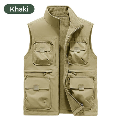 Reversible Multi-Pocket Padded Vest（50% OFF）