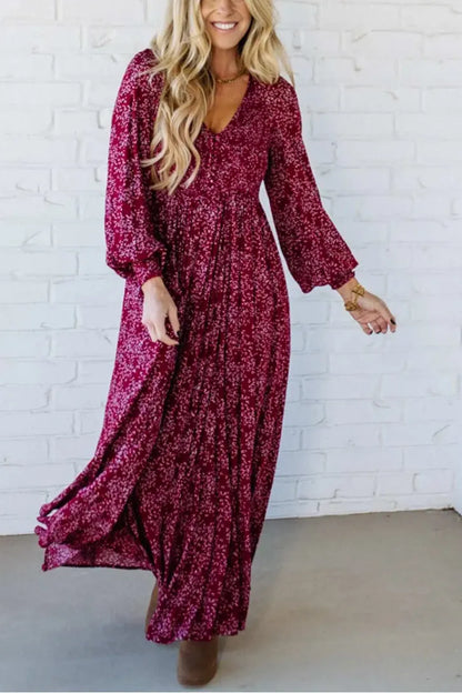 🌺50% OFF NOW! ✨ Women’s Floral Rayon Smocked-Waist Lined Maxi Dress – Flattering Fit, Lightweight Fabric & Elegant Boho Style 💃