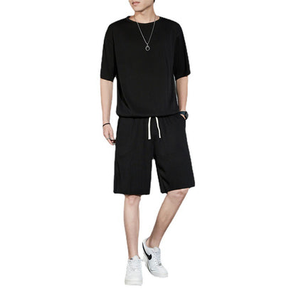 Men’s Quick-drying Ice Silk Short-sleeve Tee & Shorts 2-piece Set