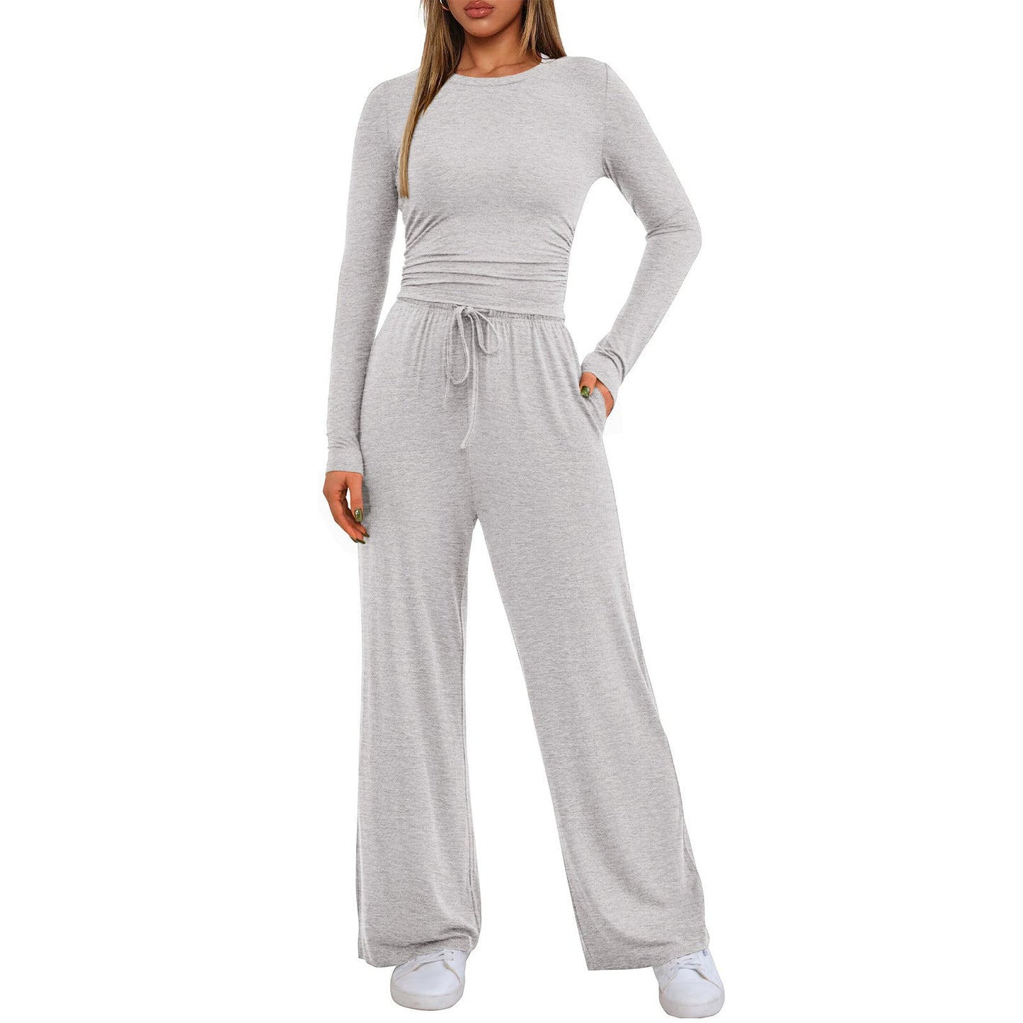 🔥LAST DAY 50% OFF👚2026 Women's Casual Wear Long-Sleeved Loose-Fit Trouser Set 💕