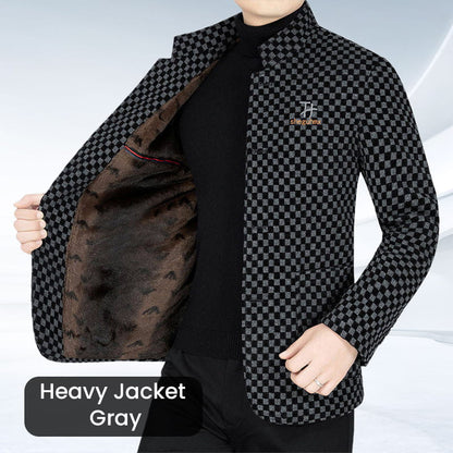 Men’s Trendy Checkered Warm Jacket with Pockets