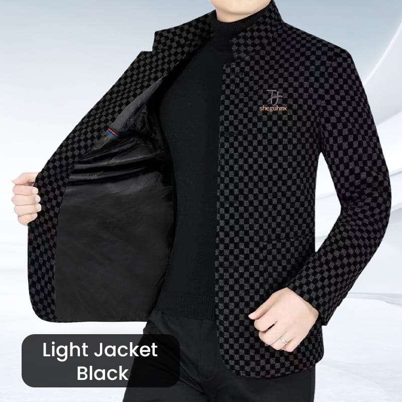Men’s Trendy Checkered Warm Jacket with Pockets